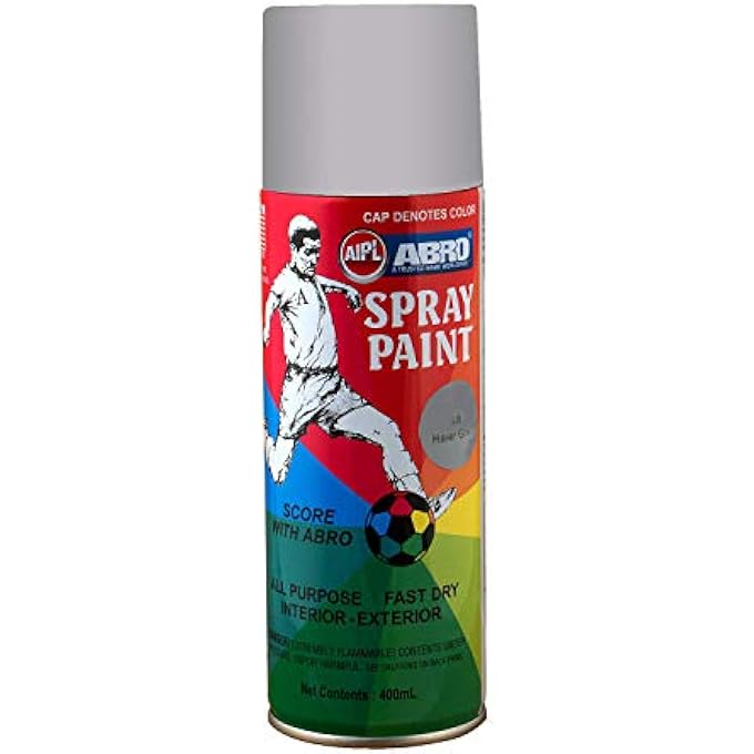 Abro SP-48 MULTIPURPOSE COLOUR SPRAY PAINT CAN FOR CARS AND BIKES (400ML, HAIER GREY, 1 PC) - Image 1